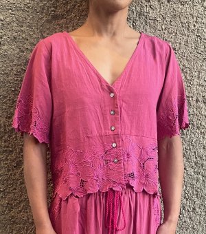 画像1: 【2026春夏予約商品】カットワーク半袖トップス