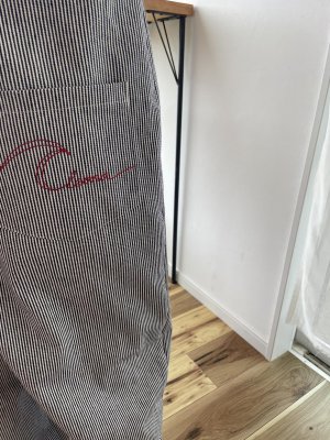 画像9: 【2026春夏予約商品】リネン混サロペット/ヒッコリーサロペット