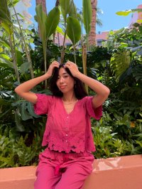 【2026春夏予約商品】カットワーク半袖トップス