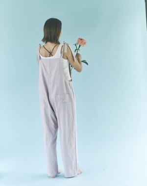 画像15: 【2026春夏予約商品】リネン混サロペット/ヒッコリーサロペット