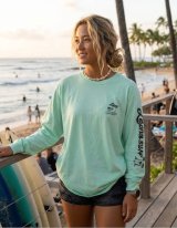 画像: RYU AMBE×LEONA SURF BEACH  PRINT 　LONGTEE