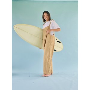 画像: リネン混サロペット/ヒッコリーサロペット