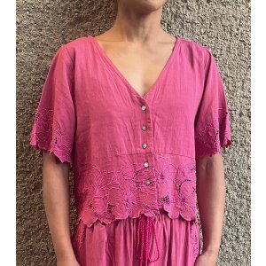 画像: 【2026春夏予約商品】カットワーク半袖トップス