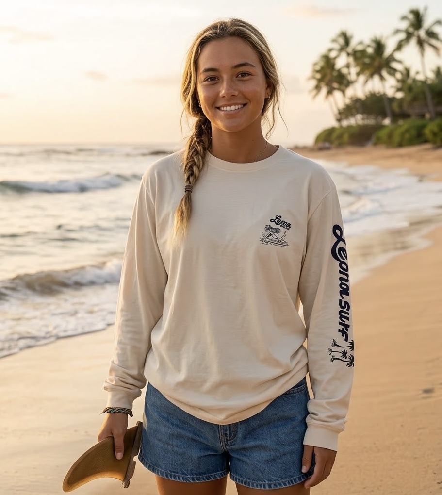 画像2: RYU AMBE×LEONA SURF BEACH  PRINT 　LONGTEE